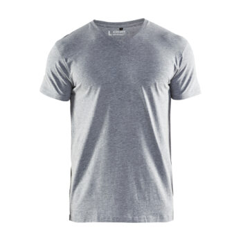 T-Shirt col V Gris chiné