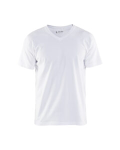 T-Shirt col V Blanc