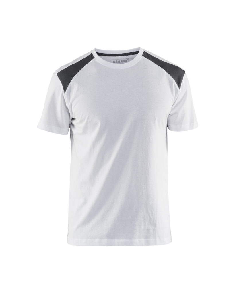 T-shirt bicolore Blanc/Gris foncé