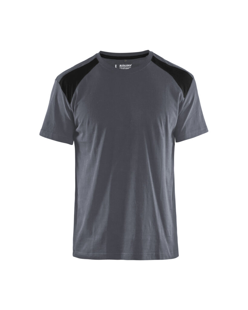 T-shirt bicolore Gris clair/Noir