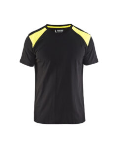 T-shirt bicolore Noir/Jaune fluo