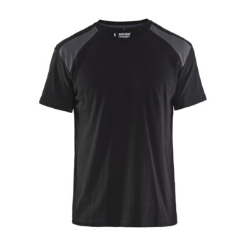 T-shirt bicolore Noir/Gris moyen