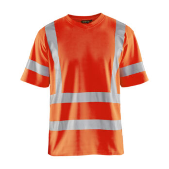 T-Shirt haute visibilité col V anti-UV Orange fluo