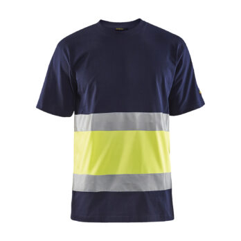 T-shirt haute visibilité Marine/Jaune fluo