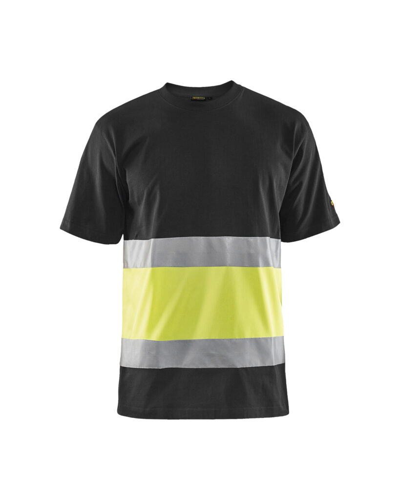 T-shirt haute visibilité Noir/Jaune fluo