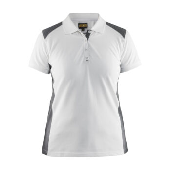 Polo Femme Blanc/Gris clair