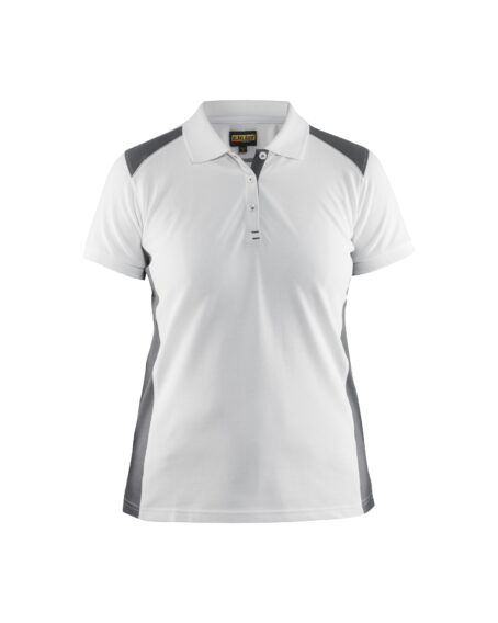 Polo Femme Blanc/Gris clair