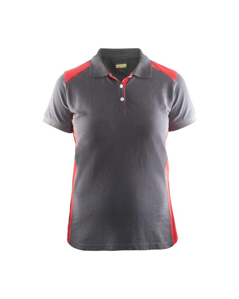 Polo Femme Gris clair/Rouge