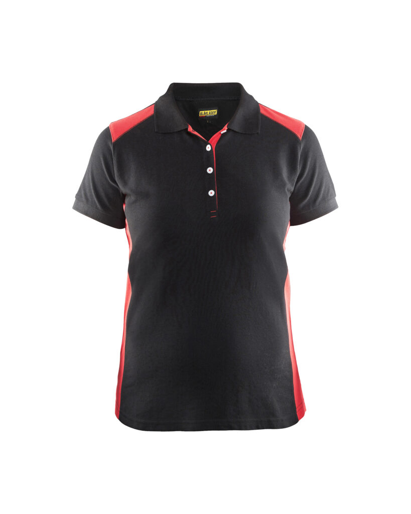 Polo Femme Noir/Rouge