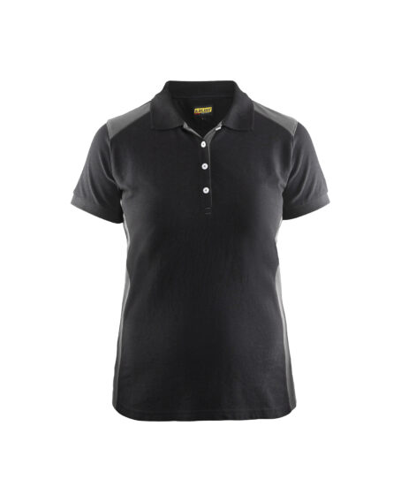 Polo Femme Noir/Gris clair