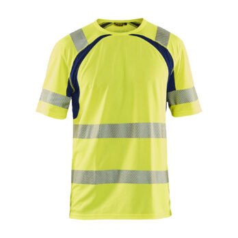 T-shirt anti-UV haute-visibilité Jaune fluo/Marine