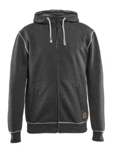 Sweat zippé à capuche Noir/Gris clair