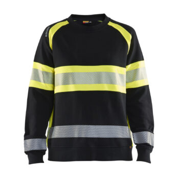 Hi-vis Sweatshirt Ladies Noir/Jaune