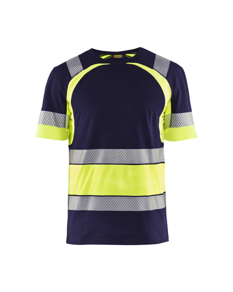 T-shirt Haute Visibilité Marine/Jaune fluo