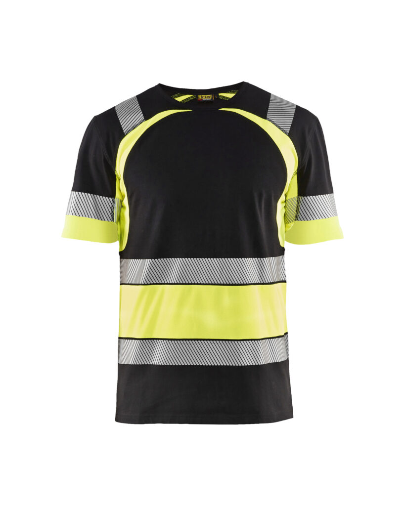 T-shirt Haute Visibilité Noir/Jaune fluo