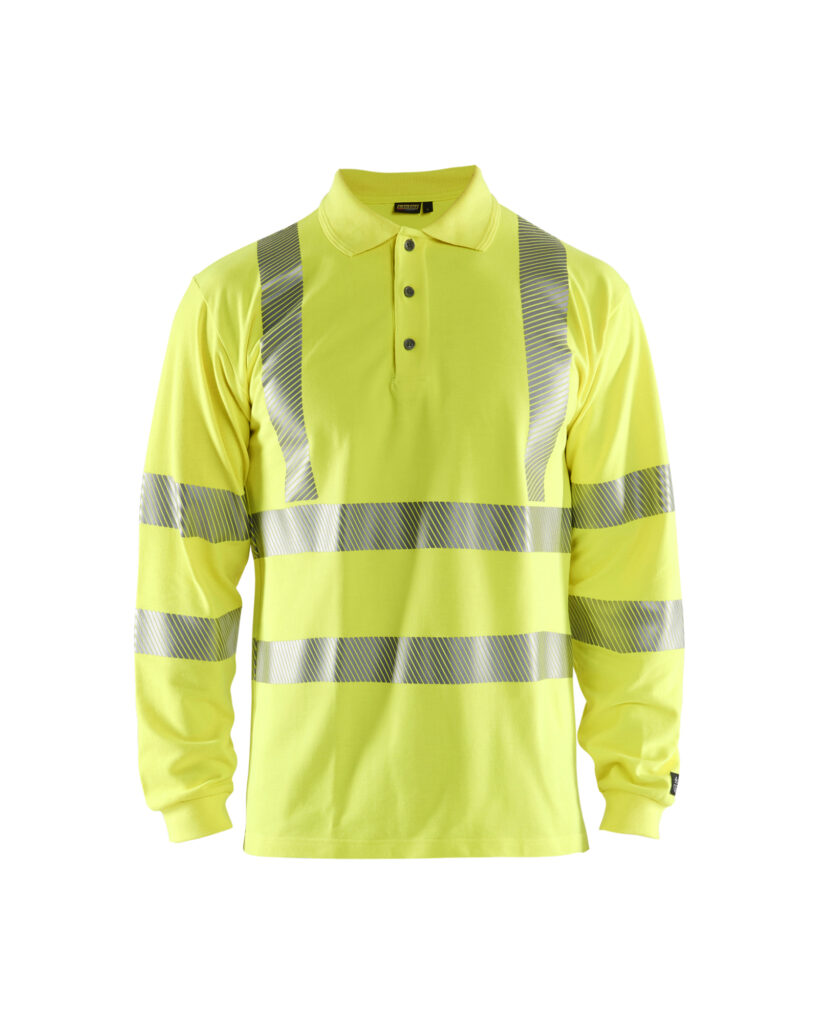 Polo piqué manches longues multinormes inhérent Jaune fluo