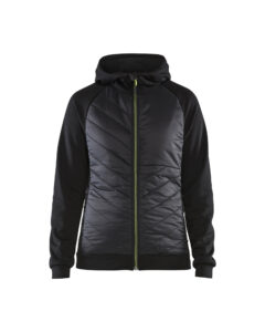 Veste hybride femme Noir/Jaune fluo