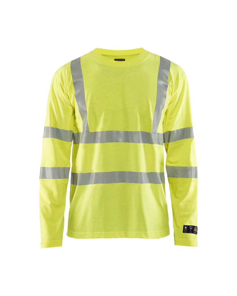 T-shirt multinormes manches longues Jaune fluo