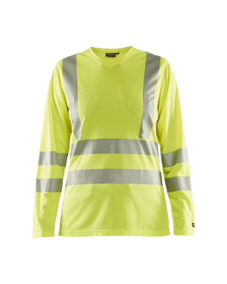 T-shirt manches longues anti-odeur anti-UV HV FEMME Jaune fluo