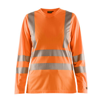 T-shirt manches longues anti-odeur anti-UV HV FEMME Orange fluo