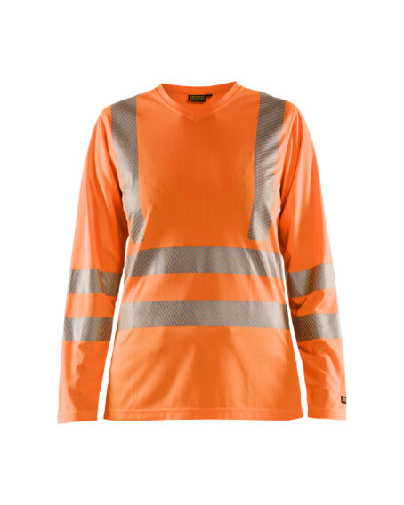 T-shirt manches longues anti-odeur anti-UV HV FEMME Orange fluo