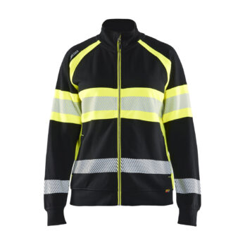 Hi-Vis sweatshirt full-zip Women Noir/Jaune