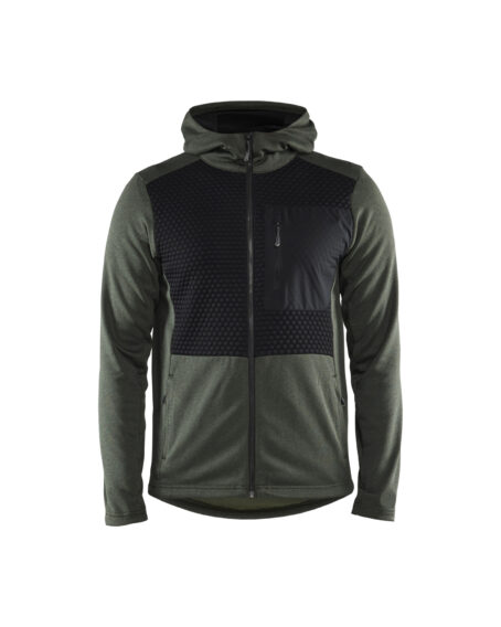 Hoodie full zip  Autumn green/Black