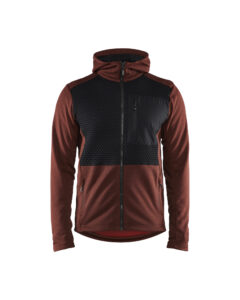 Hoodie full zip  Burned Red/Black