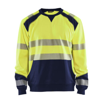 Sweat haute-visibilité Jaune fluo/Marine