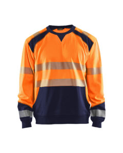 Sweat haute-visibilité Orange fluo/Marine