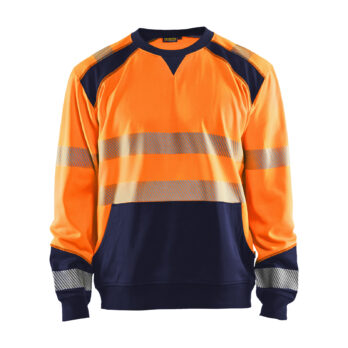 Sweat haute-visibilité Orange fluo/Marine