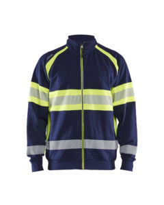 Hi-Vis sweatshirt full-zip Marine/Jaune