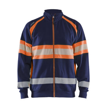 Hi-Vis sweatshirt full-zip Marine/Orange