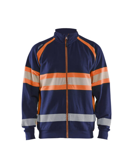 Hi-Vis sweatshirt full-zip Marine/Orange