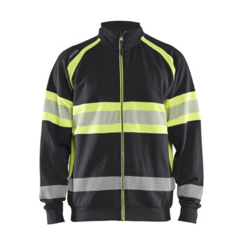 Hi-Vis sweatshirt full-zip Noir/Jaune