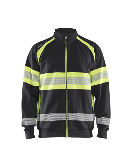 Hi-Vis sweatshirt full-zip Noir/Jaune