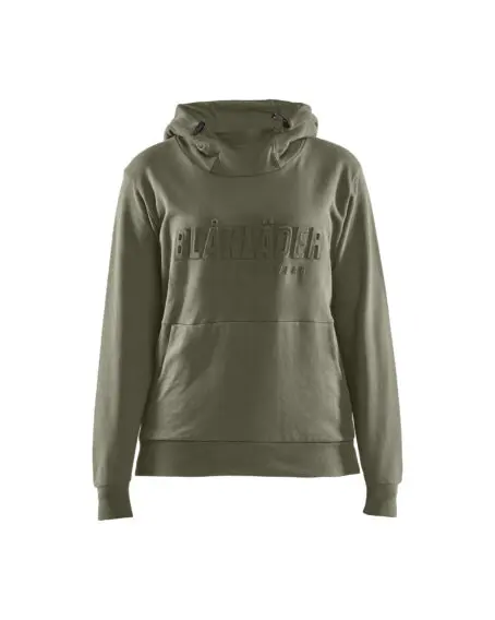 Sweat à capuche imprimé 3D femme Vert Automne