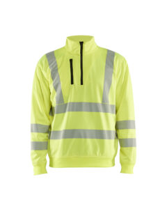 Sweat col zippé haute-visibilité Jaune