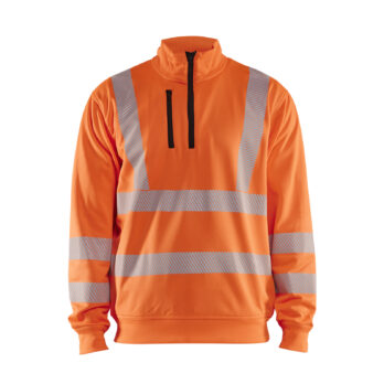 Sweat col zippé haute-visibilité Orange