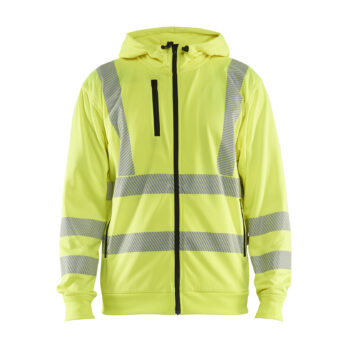 Sweat à capuche zippé haute-visibilité Jaune