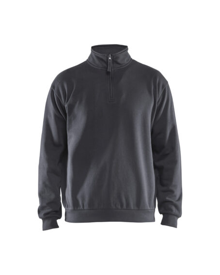 Sweat col zippé Gris moyen