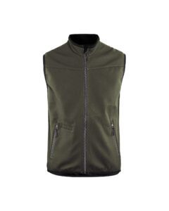 Gilet softshell sans manches +stretch Vert Kaki/Noir