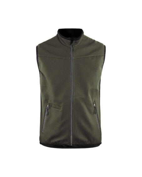 Gilet softshell sans manches +stretch Vert Kaki/Noir