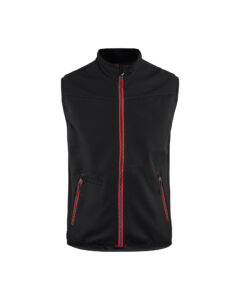 Gilet softshell sans manches +stretch Noir/Rouge