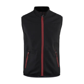 Gilet softshell sans manches +stretch Noir/Rouge