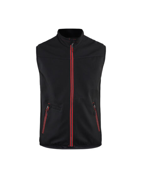 Gilet softshell sans manches +stretch Noir/Rouge