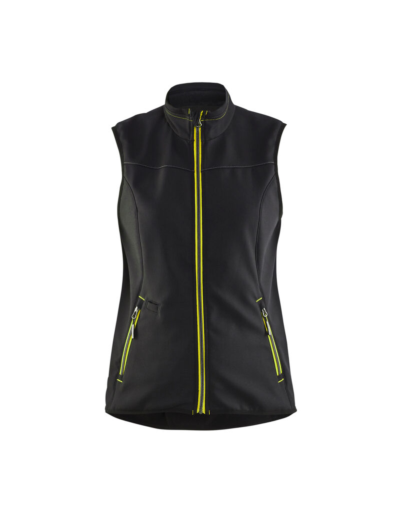 Gilet sans manches softshell femme Noir/Jaune fluo