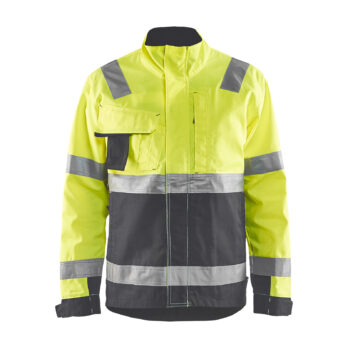 Veste haute visibilité Jaune fluo/Gris moyen