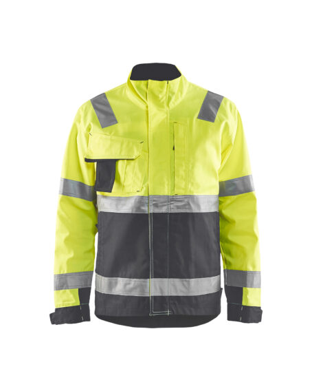 Veste haute visibilité Jaune fluo/Gris moyen