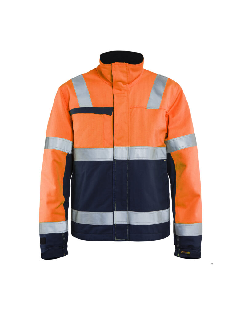 Veste hiver multinormes inhérent Orange fluo/Marine